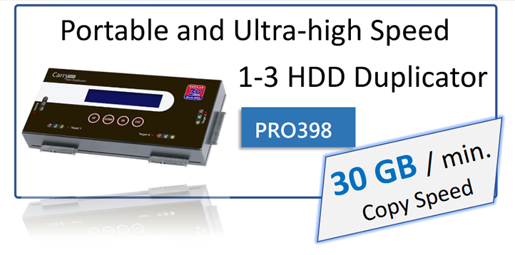 PRO398 - 1 to 3 Portable and Ultra-high Speed 30GB/min Copy Speed