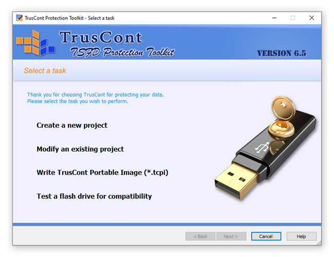TrusCont TSFD Protection Toolkit - Create a new project