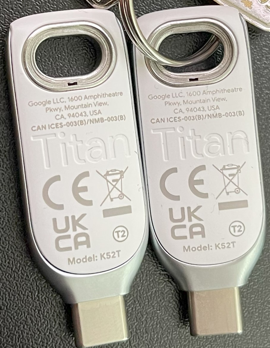 Google Titan FIDO Security Key K52T 3 Google Titan Security Key FIDO2 USB-C NFC K52T Back