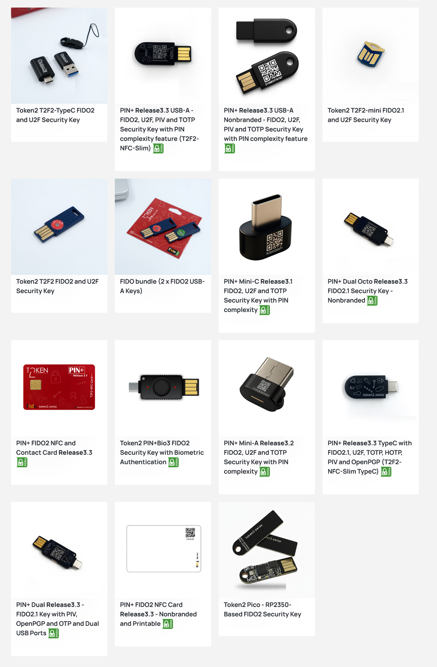 Aftindia Token2 FIDO2 Keys and FIDO2 Cards 