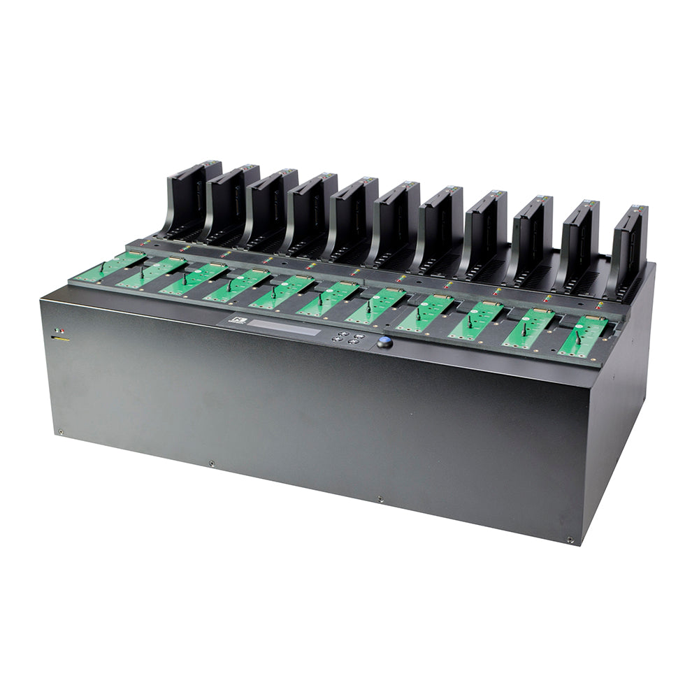 PH1100 - 1 to 10 Target Ports - Auto-detect NVMe SATA PCIe SSD Duplicator