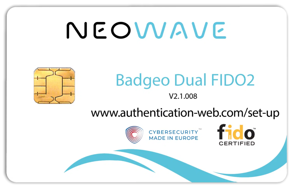 Badgeo Dual FIDO2 for Contact and contactless smart card