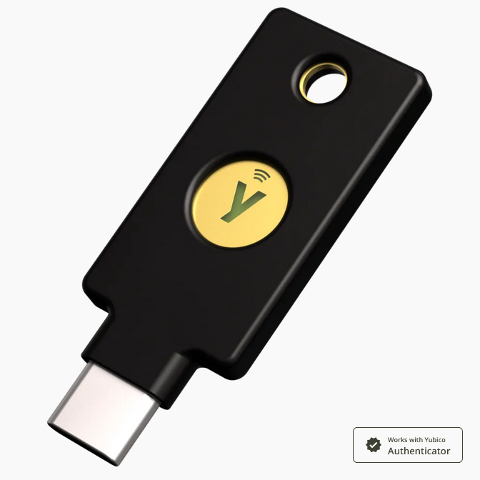 YUBIKEY 5C NFC (USB C) YubiKey 5C NFC Two-Factor Security Key