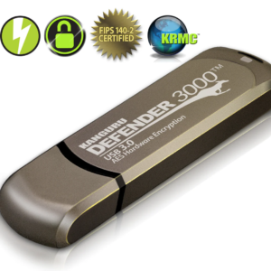 Kanguru Defender 3000 FIPS 140-3 Level 3 Certified - USB 3 - Hardware Encrypted Flash Drive