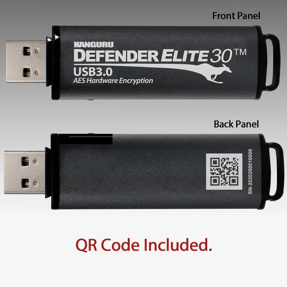 Kanguru Defender Elite30™ USB 3.0 Hardware Encrypted Flash Drive with Physical Write Protect Switch Kanguru Defender Elite30™ USB 3.0 Hardware Encrypted Flash Drive with Physical Write Protect Switch