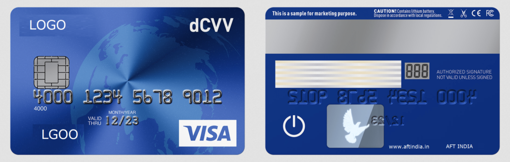 dCVV Power Card 2 dCVV Power Card Banking Card payment card - DCVV Power Card Certified by VISA and MasterCard certification. Payment security solution