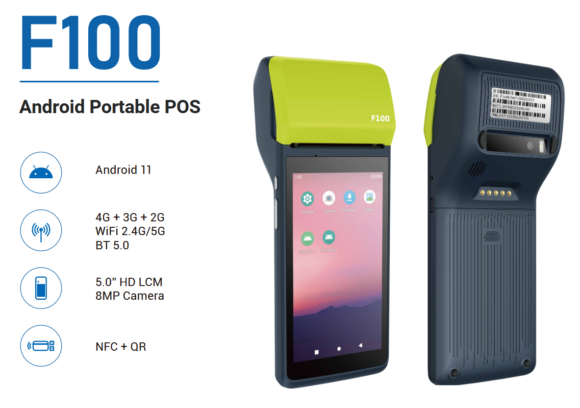 F100 1 F100 Android Portable Smart Payment POS FOR SALE - BUY F100 Android Portable POS - Android based handheld device